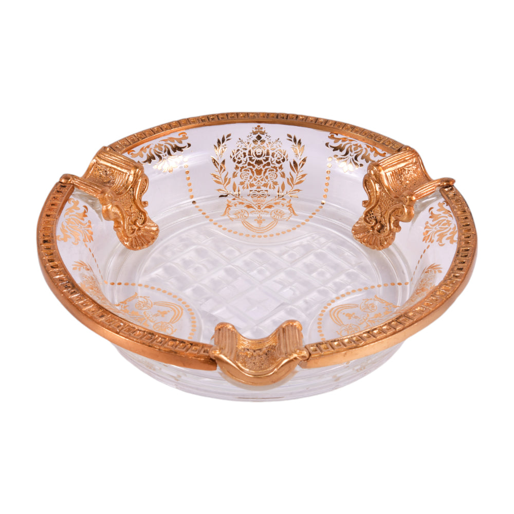 ASHTRAY CRYSTAL BRASS IR H-P09-5007 JSB20-20