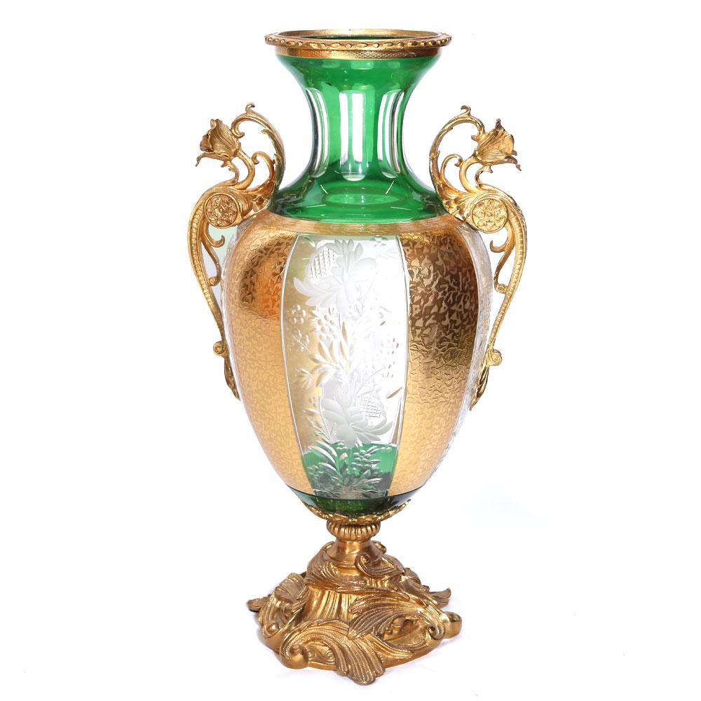 Vase Crystal Brass Ir E7-V21015-1 Jsb01-A10