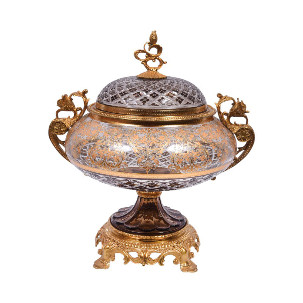 BOWL CANDY CRYSTAL BRASS IR EJ2041-1 JSC03-D04-1