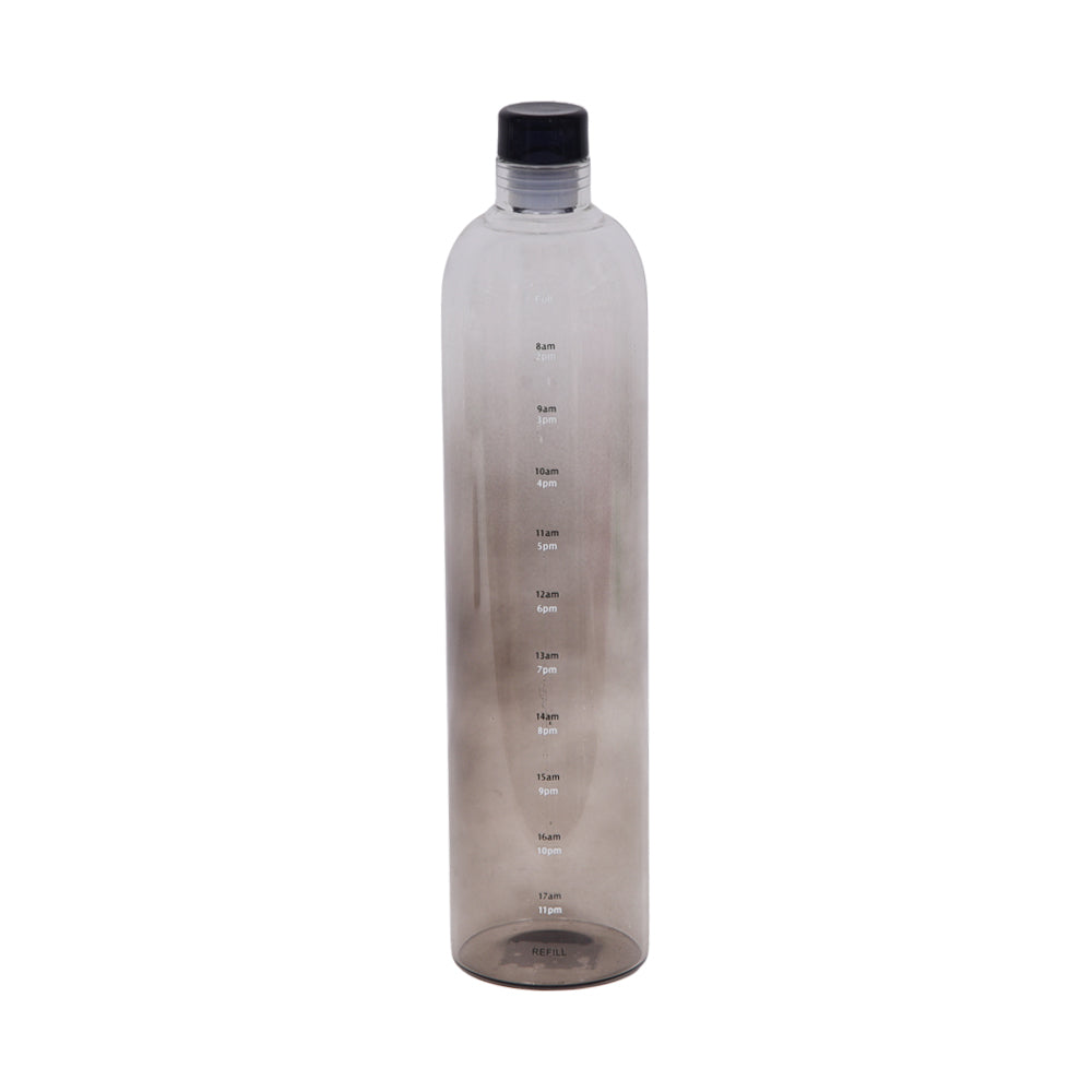 WATER BOTTLE GLASS 1000 ML TIME MARKER SMOKE 0736