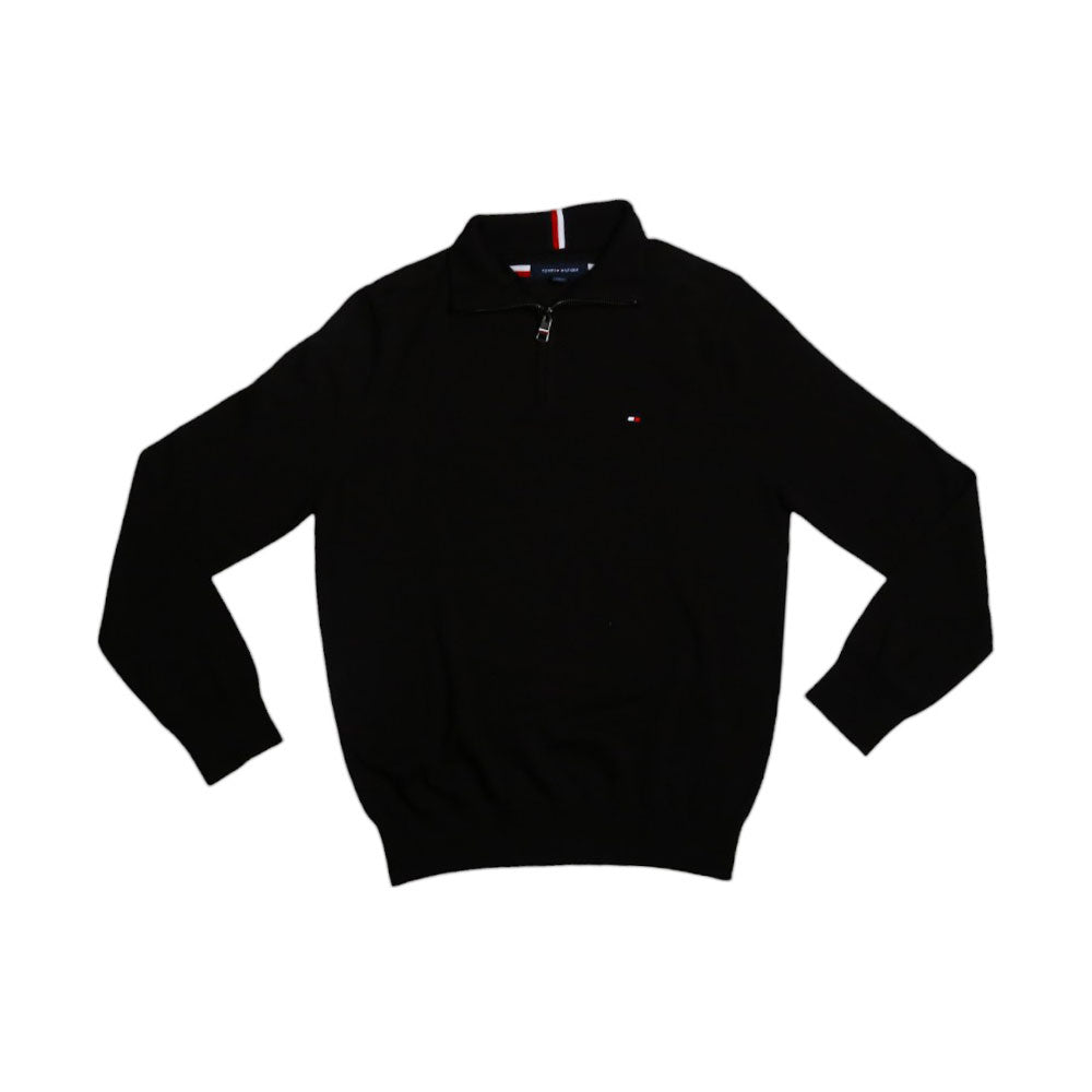 TH MEN L/S HALF ZIPPER SWEATER 78J6867001 BLK L (IR)