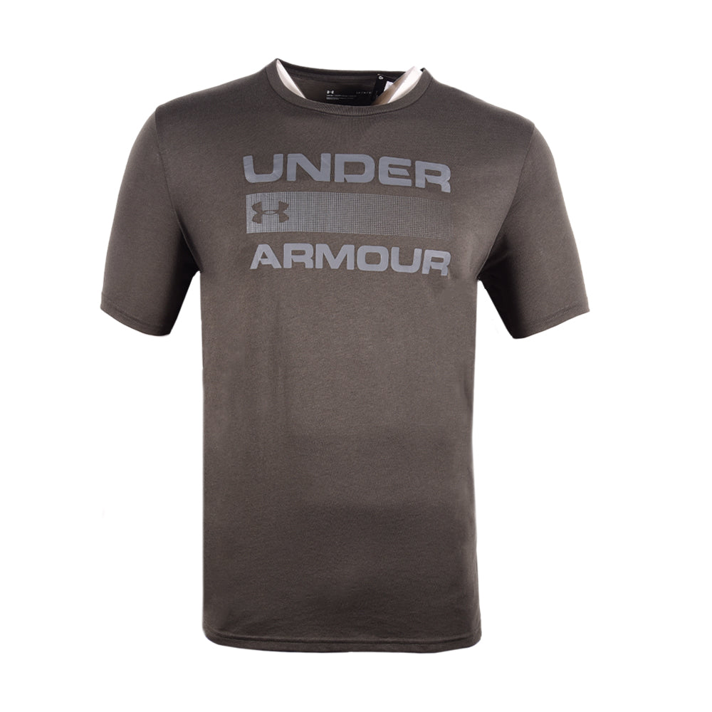 UA MEN S/S R-NECK T-SHIRT 1370952-310 GRN L (IR)