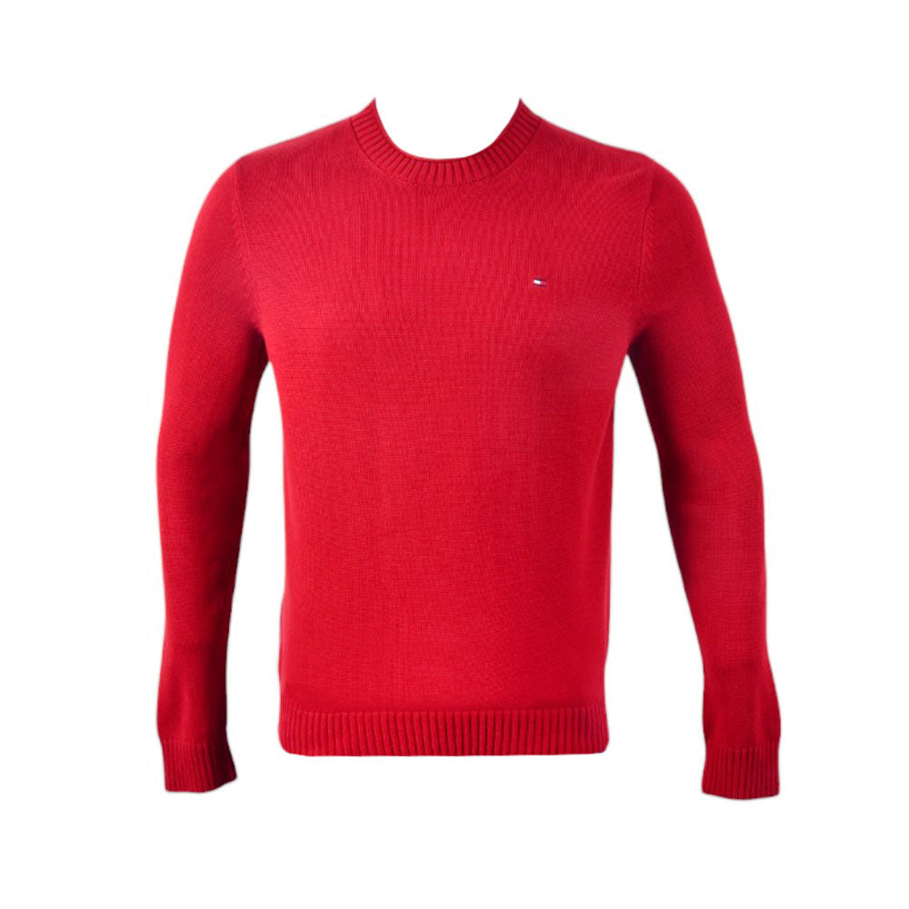 TH MEN L/S R-NECK SWEATER 78J6873-610 RED L (IR)