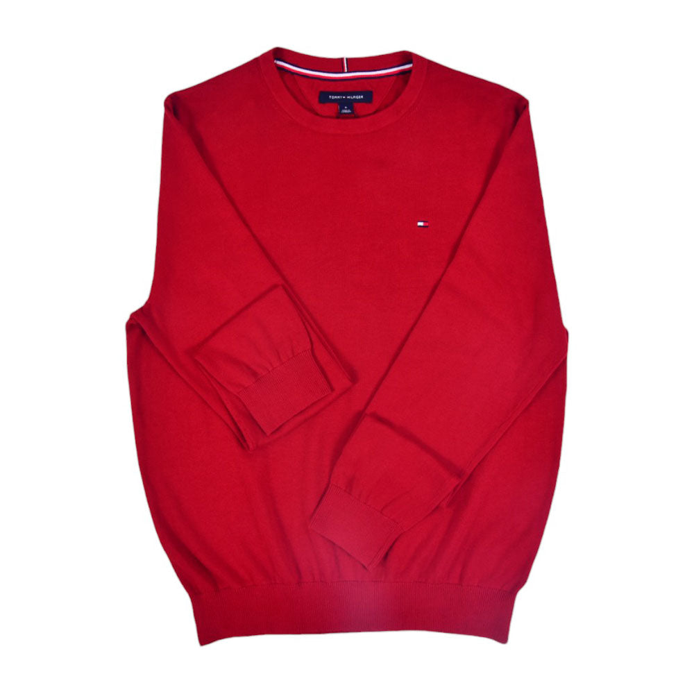 TH MEN L/S R-NECK SWEATER 78D9004-610 RED M (IR)