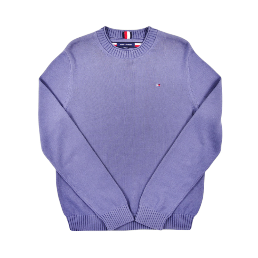 TH MEN L/S R-NECK SWEATER 78J6873-420 BLU L (IR)