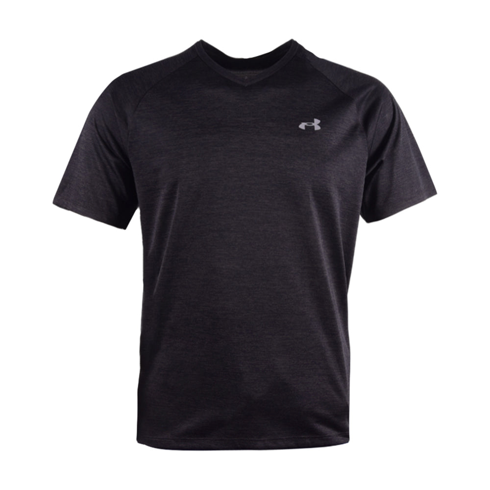 UA MEN S/S V-NECK SHIRT 1328190 BLK M (IR)
