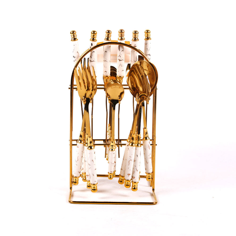 CUTLERY SET CERAMIC IR 24PC WHITE