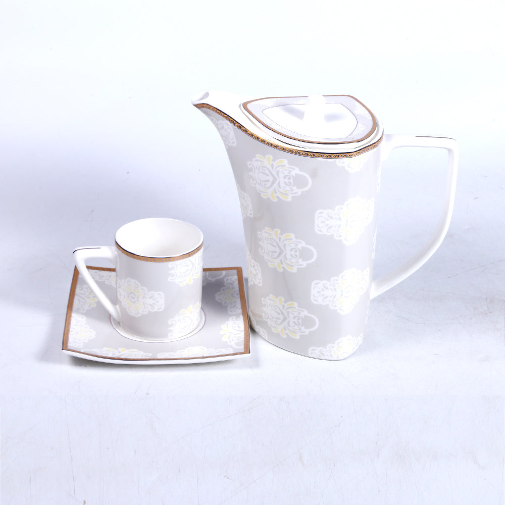 DINNER SET BONE CHINA 61PC SQUARE YG10183AT