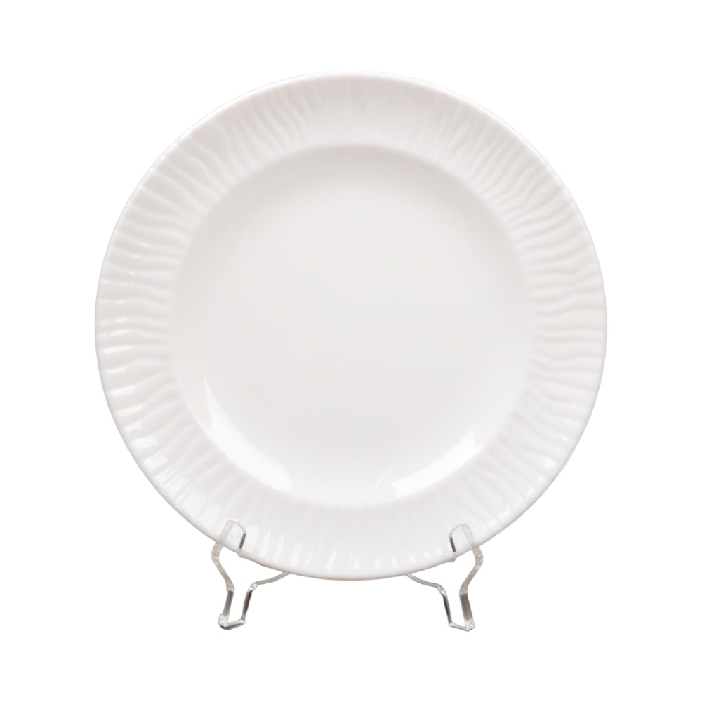 PLATE DINNER MELAMINE EMBOSSED PEARL WHITE