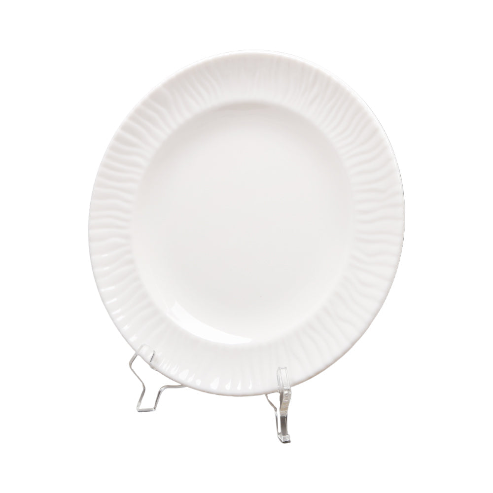 PLATE DINNER MELAMINE EMBOSSED PEARL WHITE
