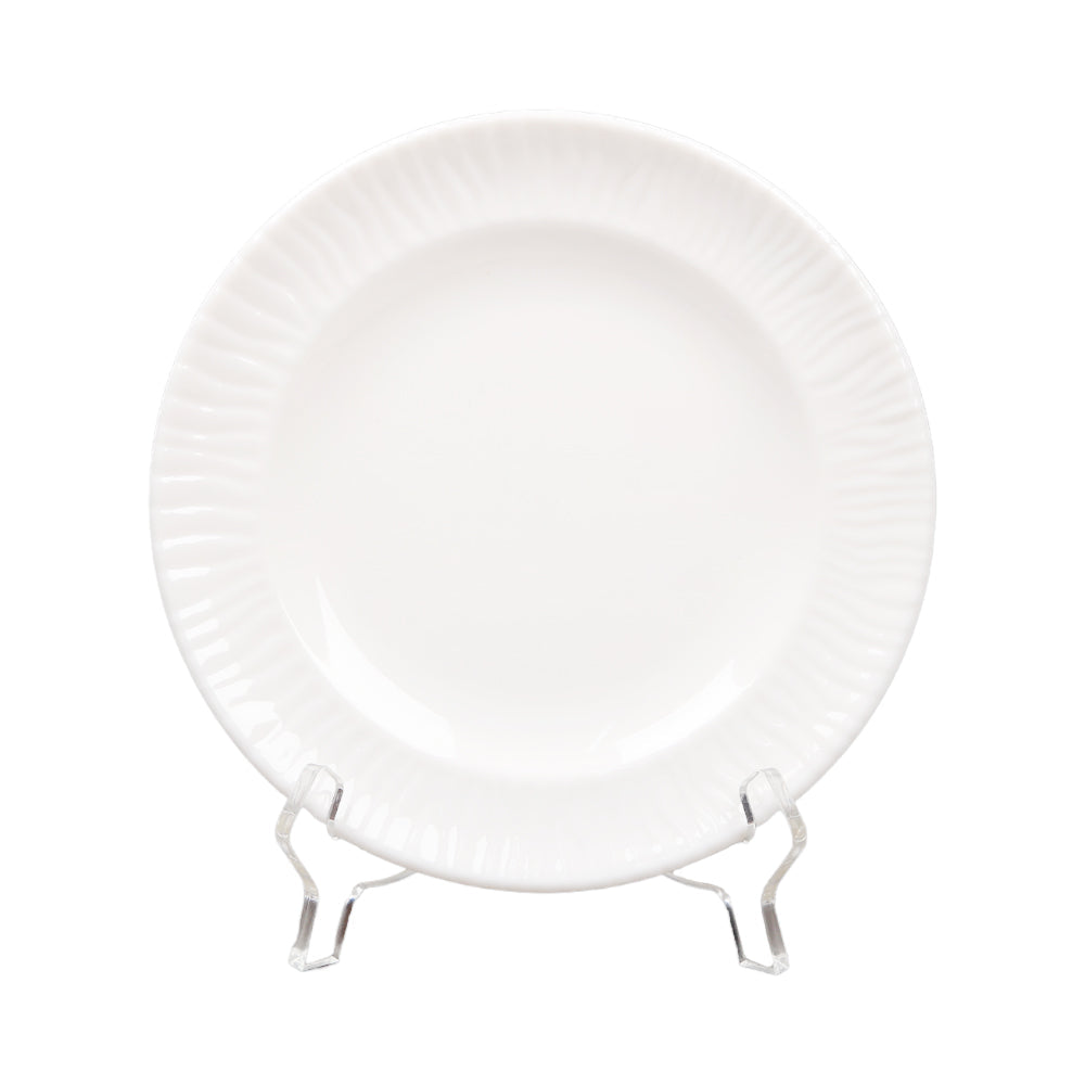 PLATE QUARTER MELAMINE EMBOSSED PEARL WHITE