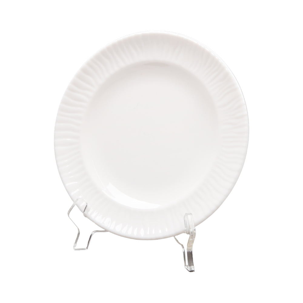 PLATE QUARTER MELAMINE EMBOSSED PEARL WHITE