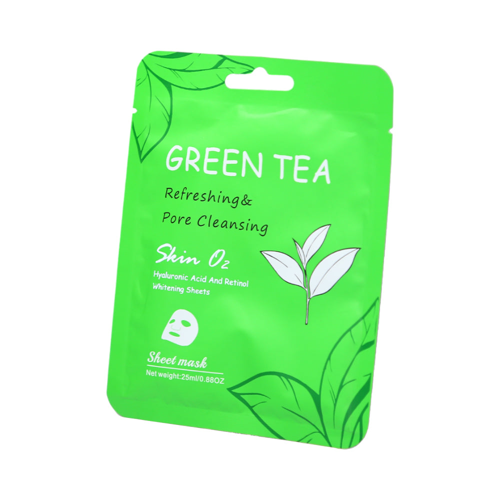 SKIN O2 GREEN TEA REFRESHING & PORE CLEANISING FACE MASK 25