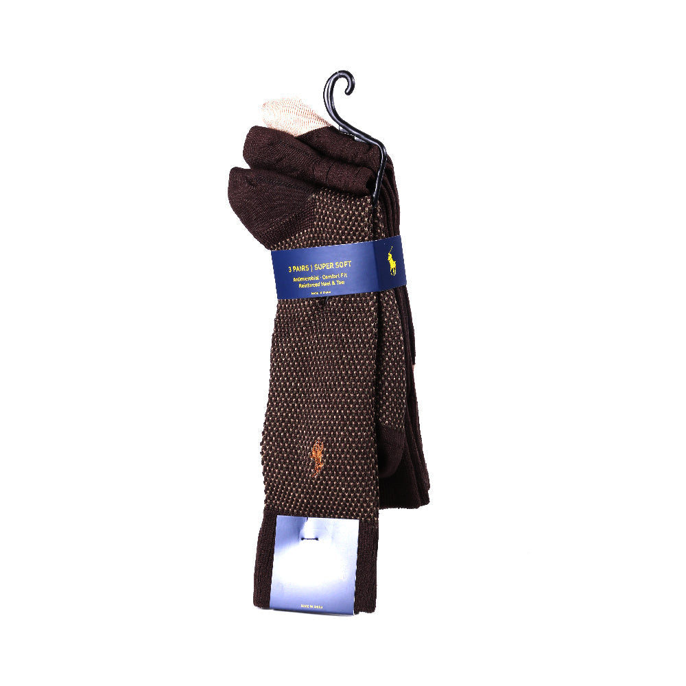 POLO DRESS SOCKS P-3 8612PK CHOC (IR)