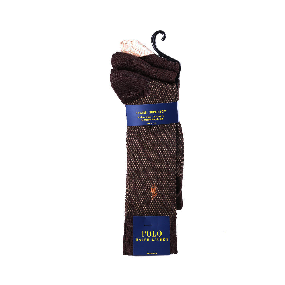 POLO DRESS SOCKS P-3 8612PK CHOC (IR)