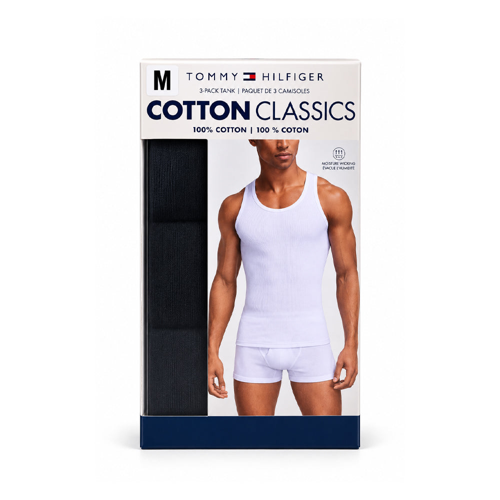 TH MEN SANDO VEST P-3 09TTKO91001 BLK M (IR)