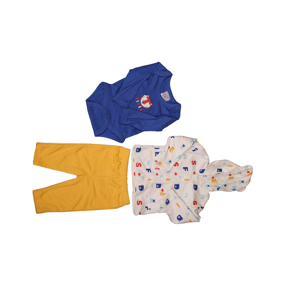 BOYS L/S 3PC PAJAMA SUIT HOODED MW-22 N.B THAI 127-048