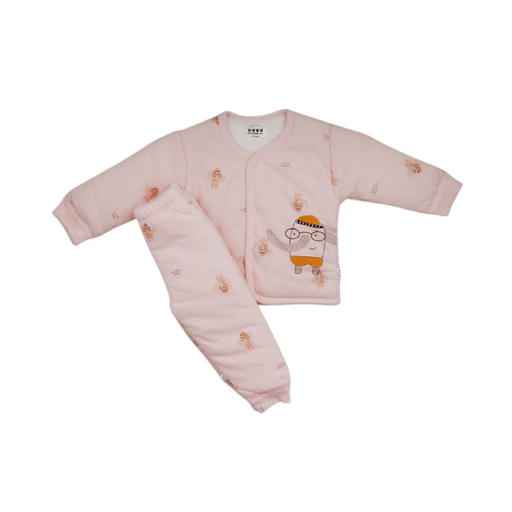 UNISEX L/S 2PC PAJAMA SUIT QUILTED MW-22 0-6M 004