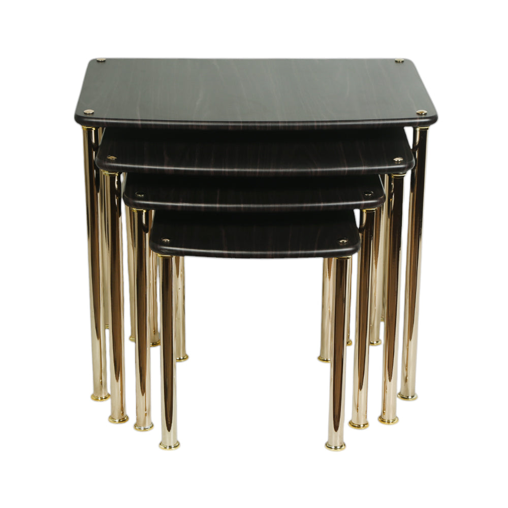 TEABLE SET 4PC DARK BROWN GOLDEN