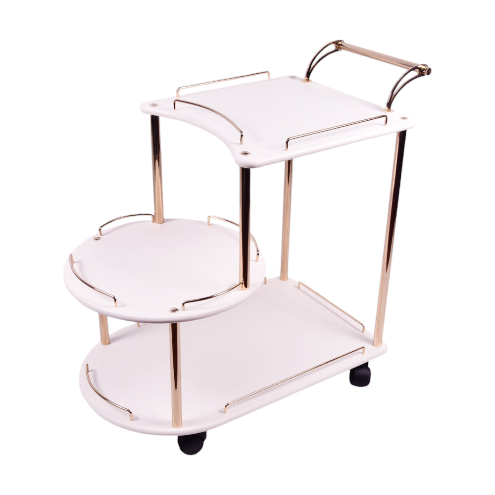 BAGGI TEA TROLLEY WHITE GOLDEN