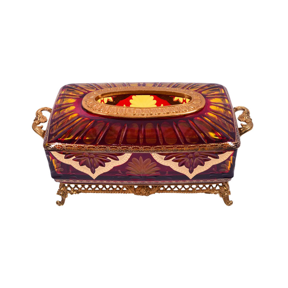 TISSUE BOX CRYSTAL BRASS IR H-C19-6018 EAC-151B1-C59