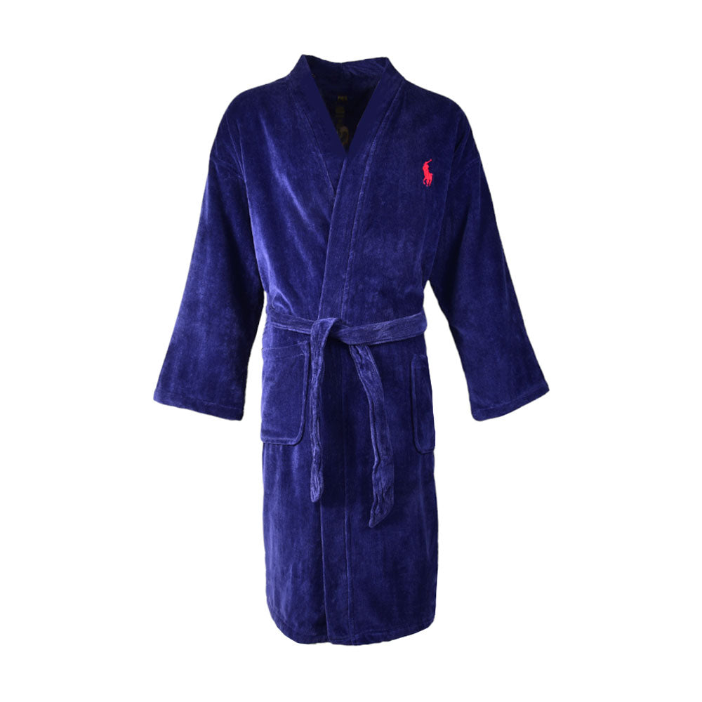 RL MEN L/S BATH ROBE RL91 NVY S-M (IR)