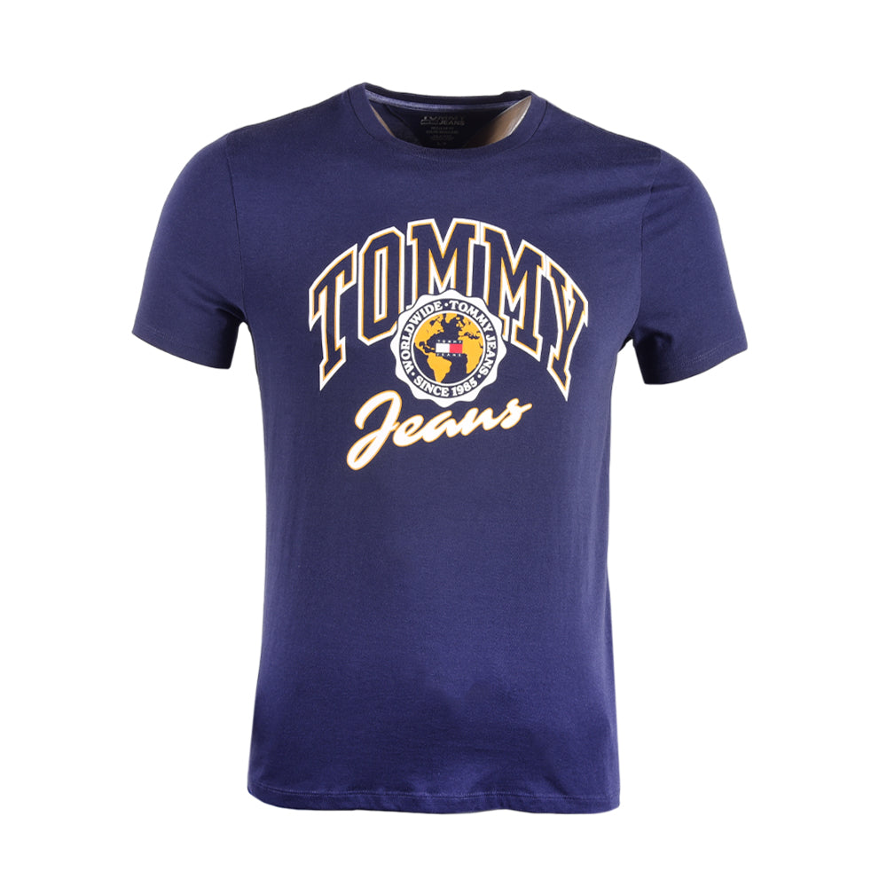 TH MEN S/S R-NECK SHIRT 78J177-411 NVY S (IR)