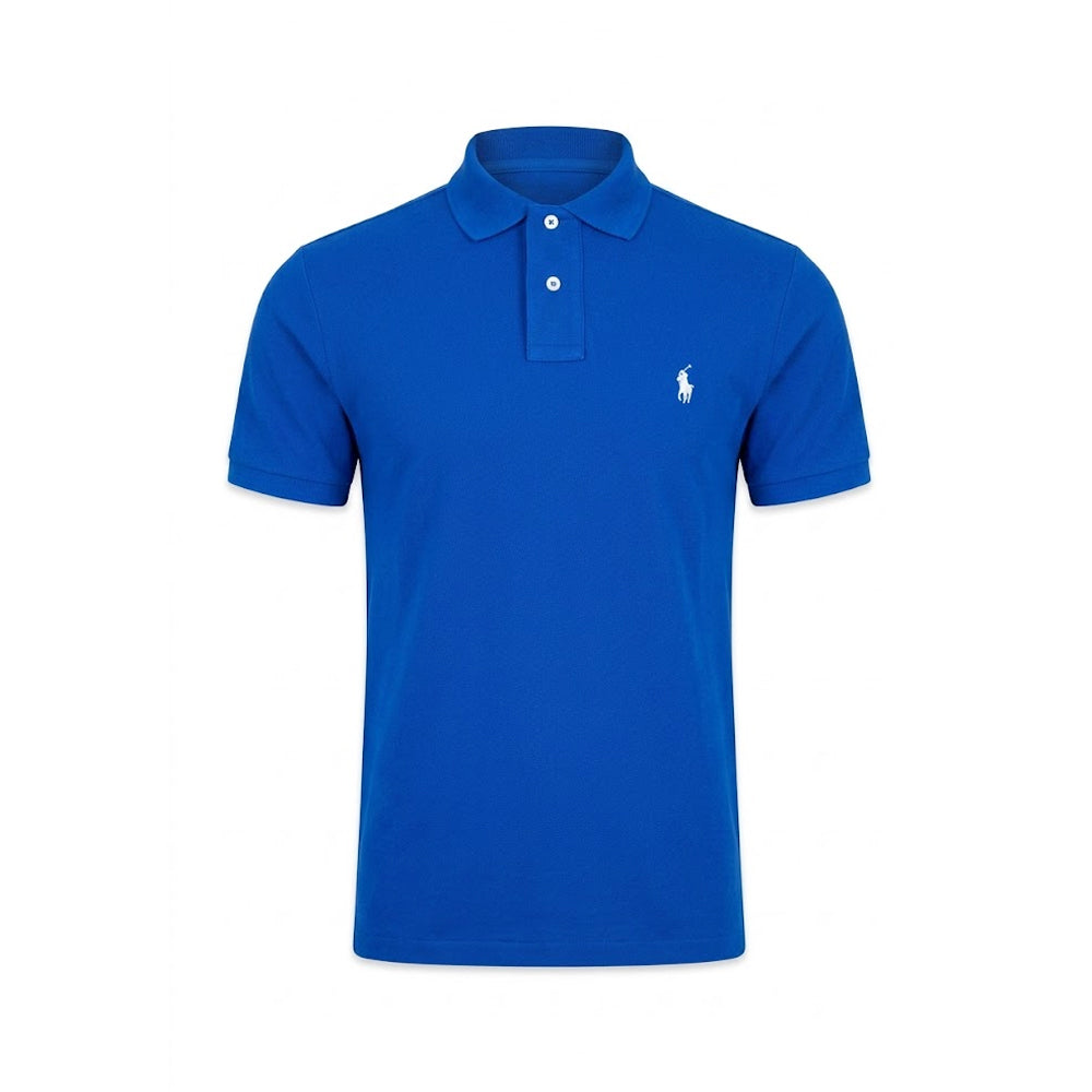 RL MEN S/S POLO SHIRT 751115 R/BLU M (IR)