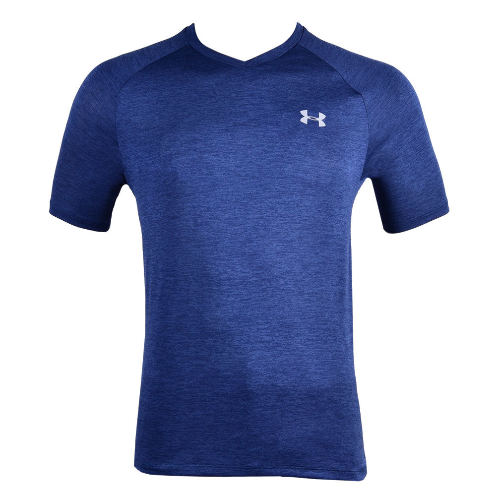UA MEN S/S V.NECK T.SHIRT 1328190-408 NVY M (IR)