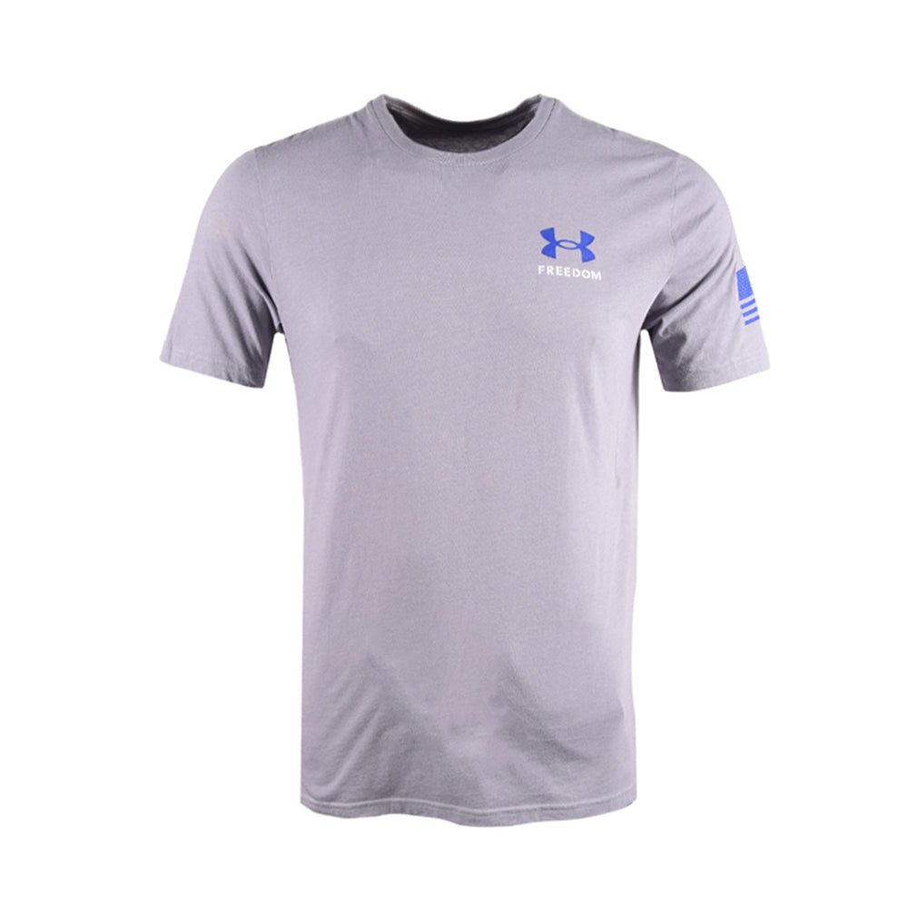 UA MEN S/S R.NECK T.SHIRT 1370818-036 GRY M (IR)