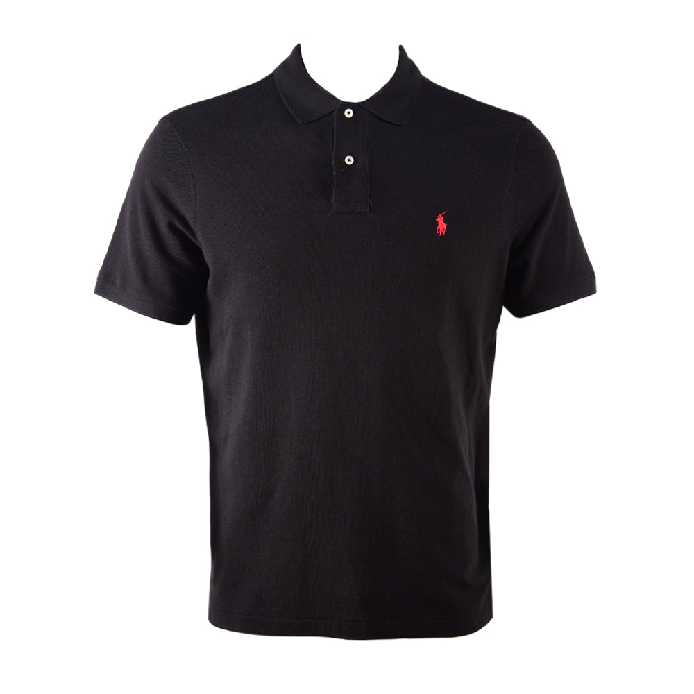 RL MEN S/S POLO SHIRT 656020 BLK L (IR)