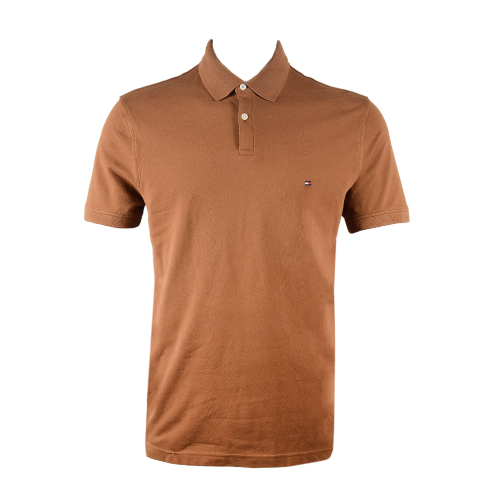 TH MEN S/S POLO SHIRT 78J6335-212 BRN M (IR.S)