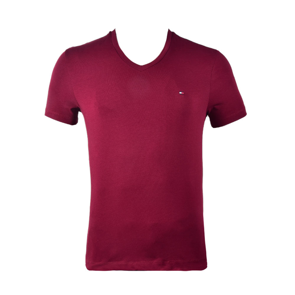 TH MEN S/S V.NECK SHIRT 78J7086-602 MRN L (IR.S)
