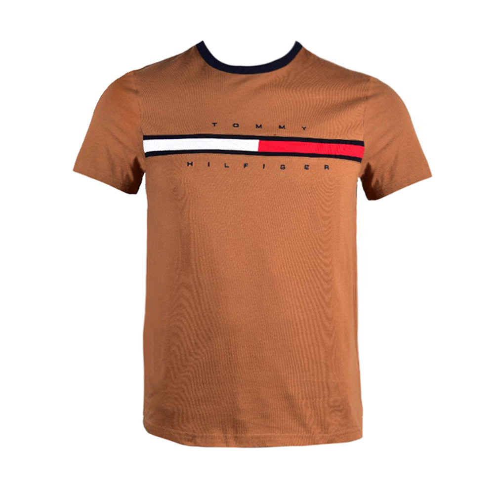 TH MEN S/S R.NECK SHIRT 78C8797-211 BRN S (IR.S)