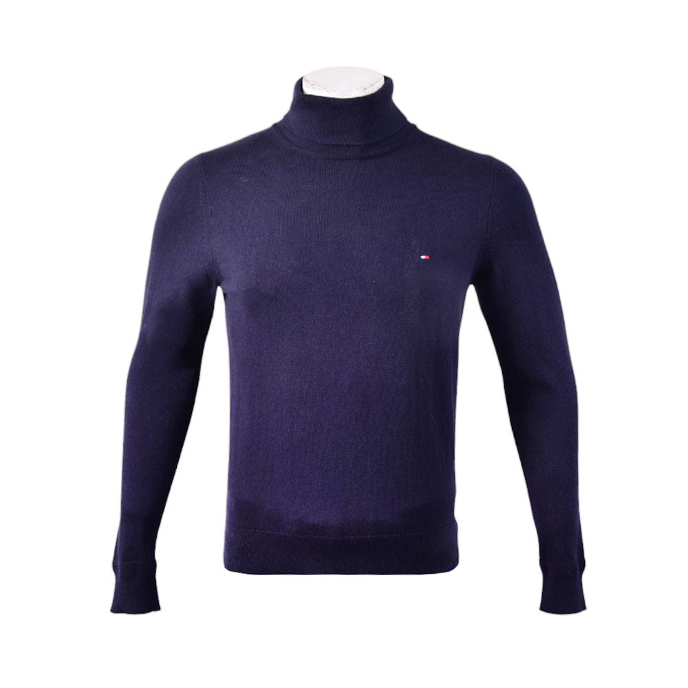 TH MEN L/S HIGH NECK SWEATER 78J9328-410 NVY L (IR.W)