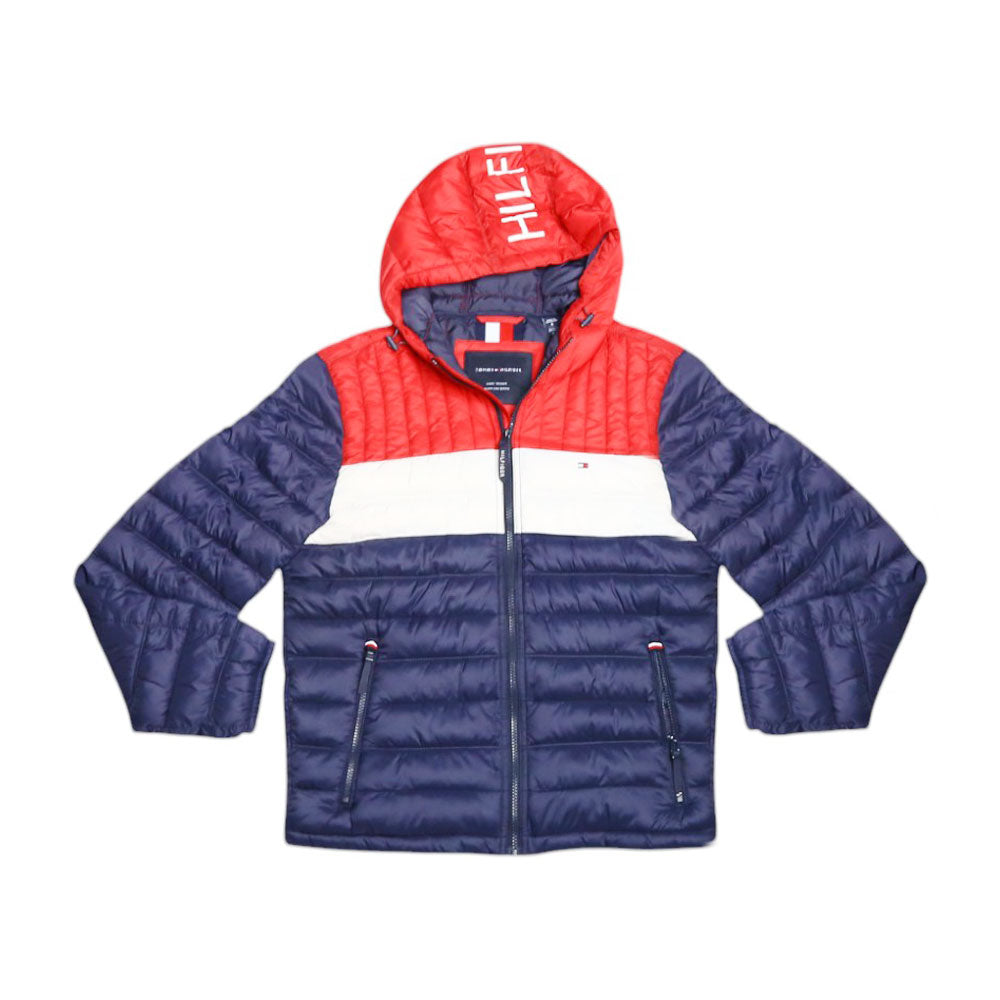 TH MEN L/S PUFFER JACKET 150AN555 RED/NVY XL (IR.W)
