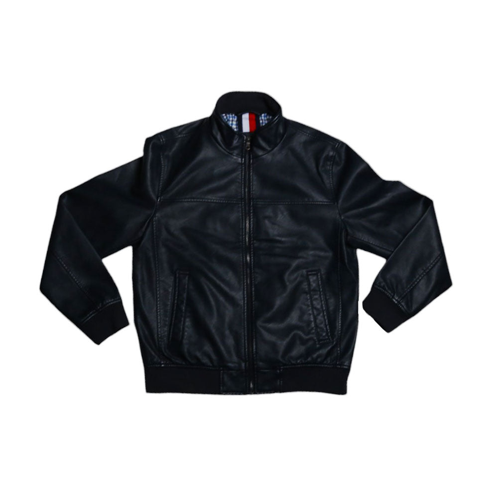 TH MEN L/S LEATHER JACKET 156AU381 NVY M (IR.W)