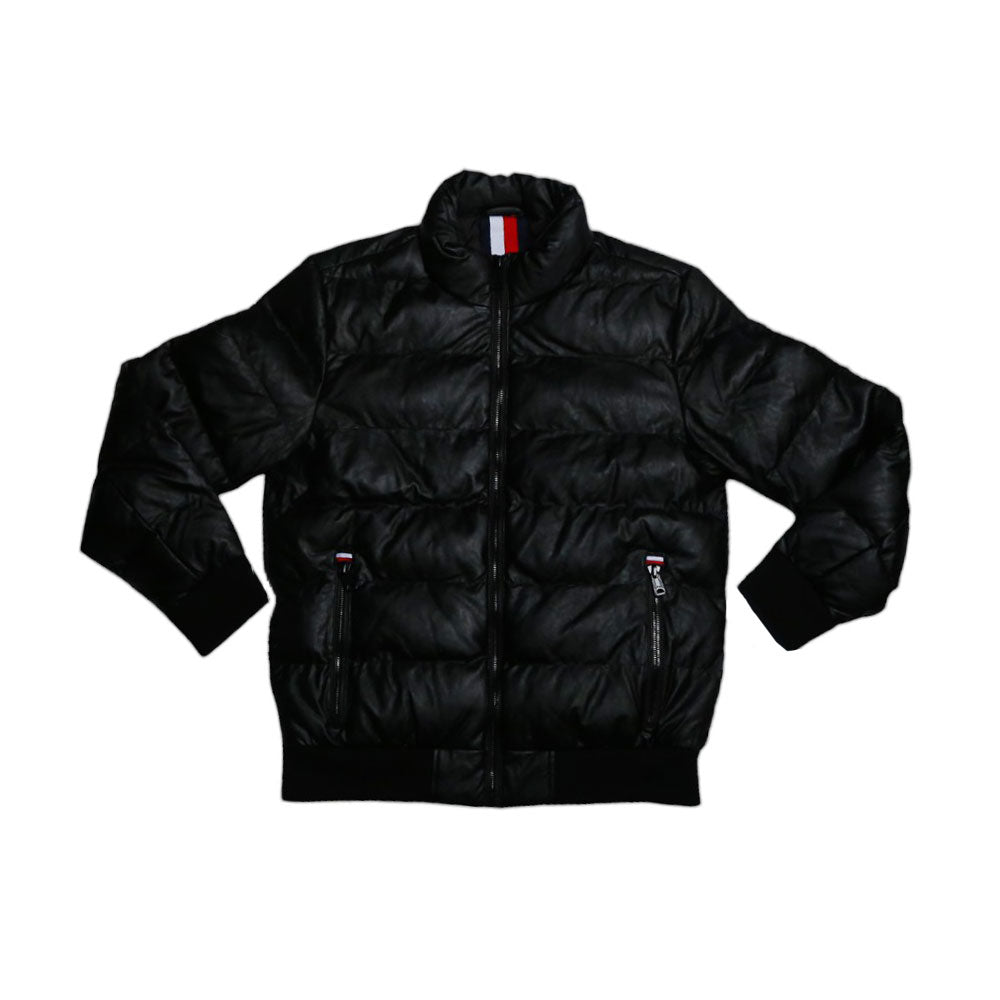 TH MEN L/S LEATHER JACKET 152AU820 BLK M (IR.W)