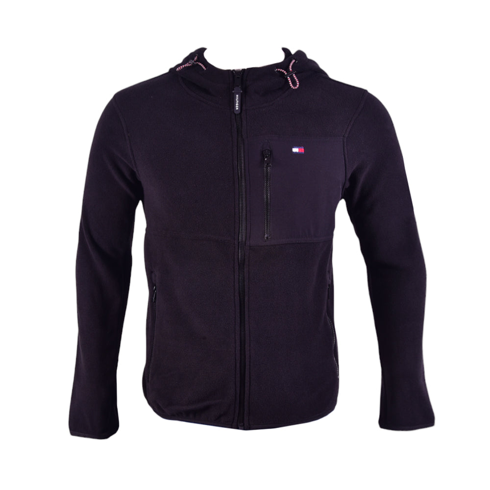 TH MEN L/S FLEECE HOODIE ZIPPER 151AF238 BLK S (IR.W)