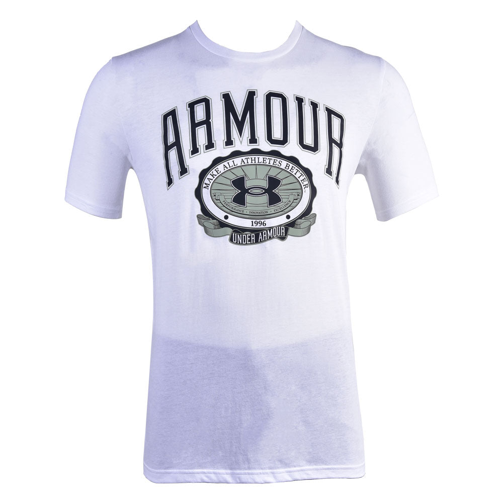 UA MEN S/S T.SHIRT 1379537-100 WHT M (IR.S)