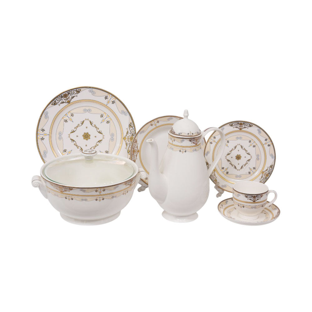 DINNER SET BONE CHINA 61PC YG19196FT