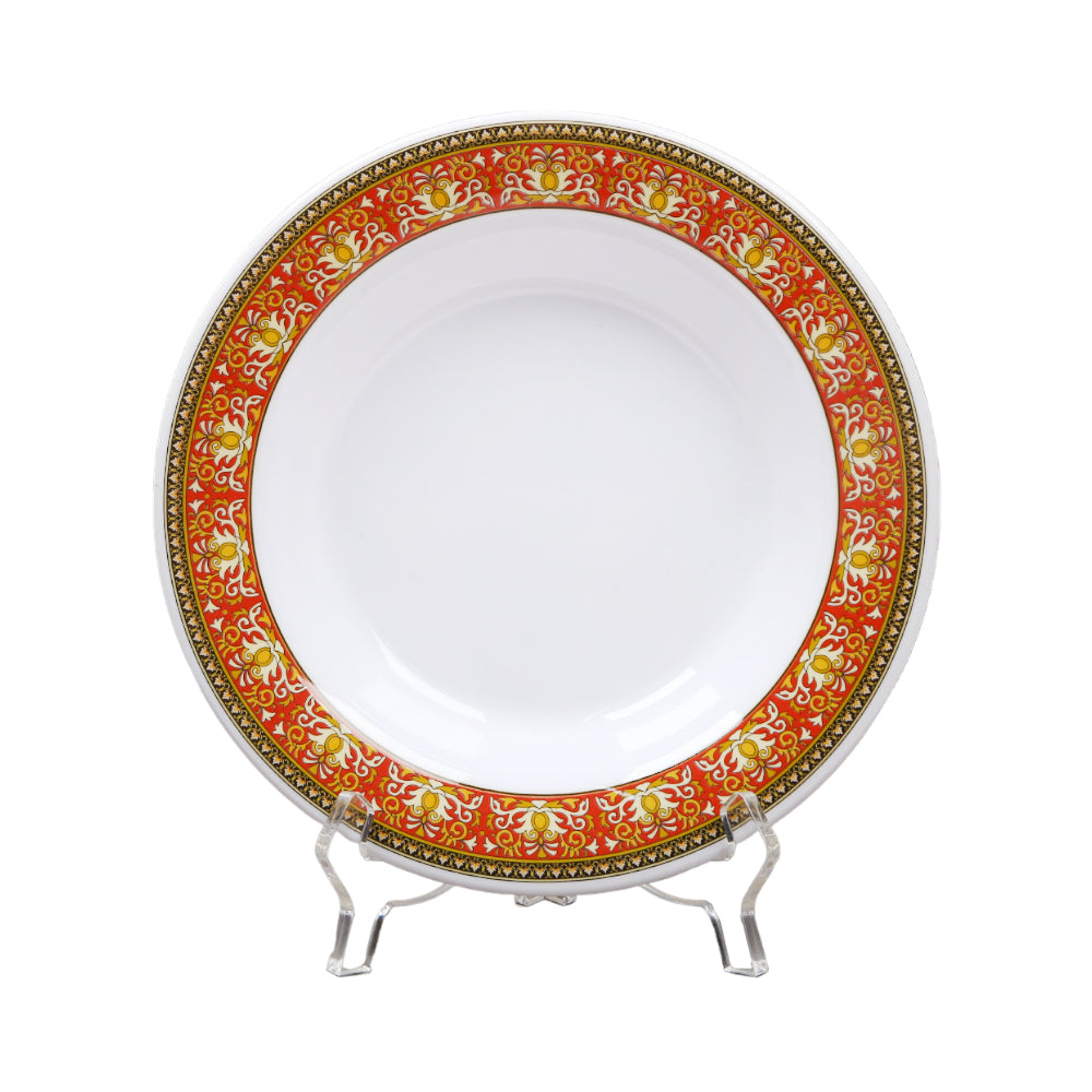 PLATE DEEP LARGE MELAMINE MEDUSA RED