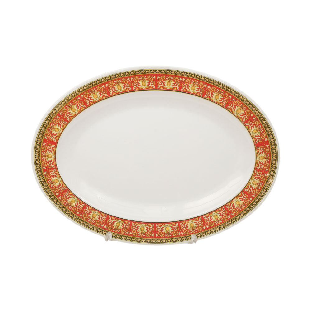 DISH RICE OVAL LARGE MELAMINE MEDUSA RED