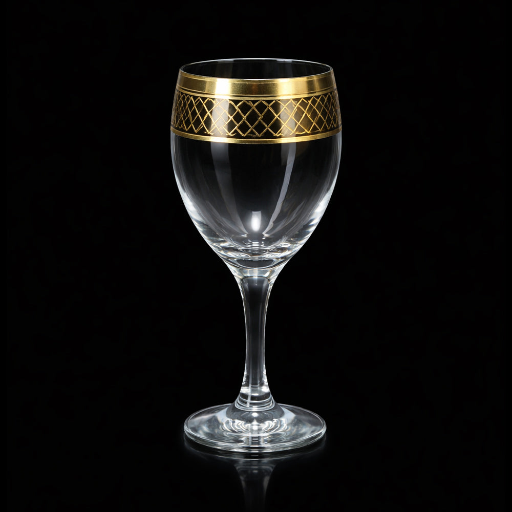 GLASS PSB IMPERIAL HAND CUT GOLD 44272-HGB024 (Pack of 6)