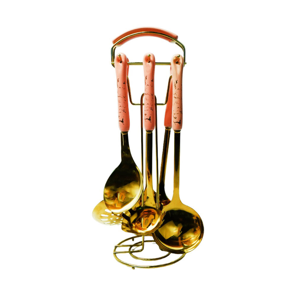 KITCHEN TOOL SET 7PC MARBLE PINK AE