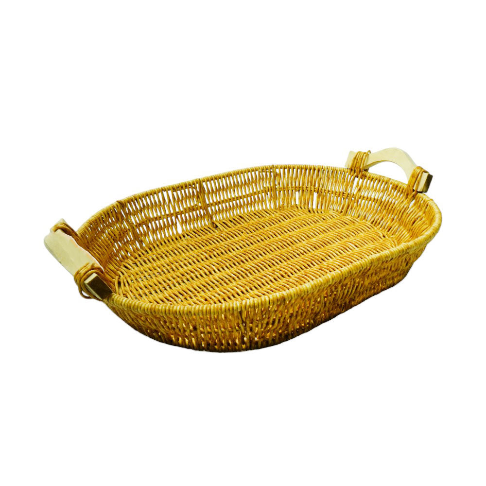 FRUIT BASKET CANE OVAL LARGE IR 1365-9