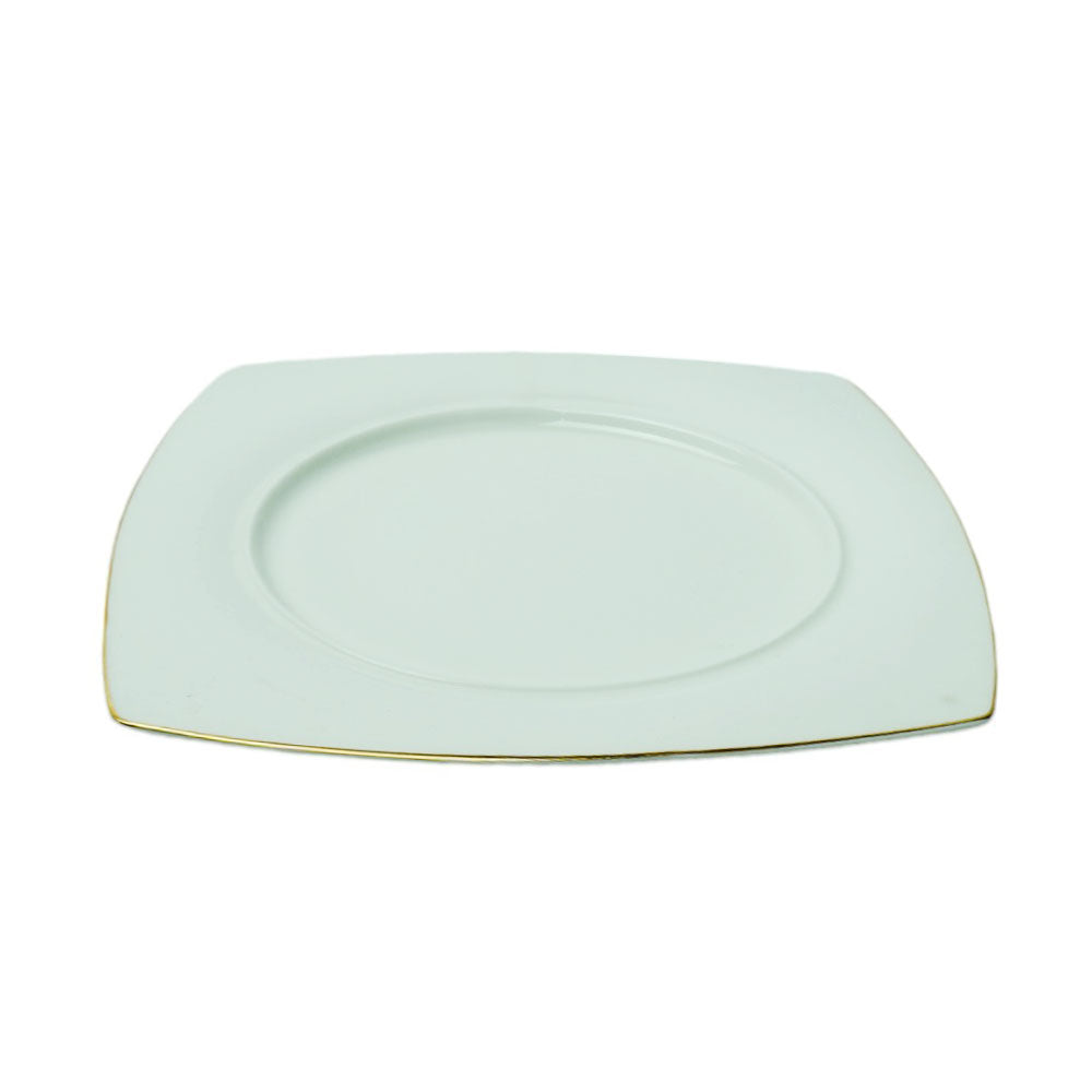 PLATE QUARTER WHITE PORCELAIN SQUARE 9INCH IR B