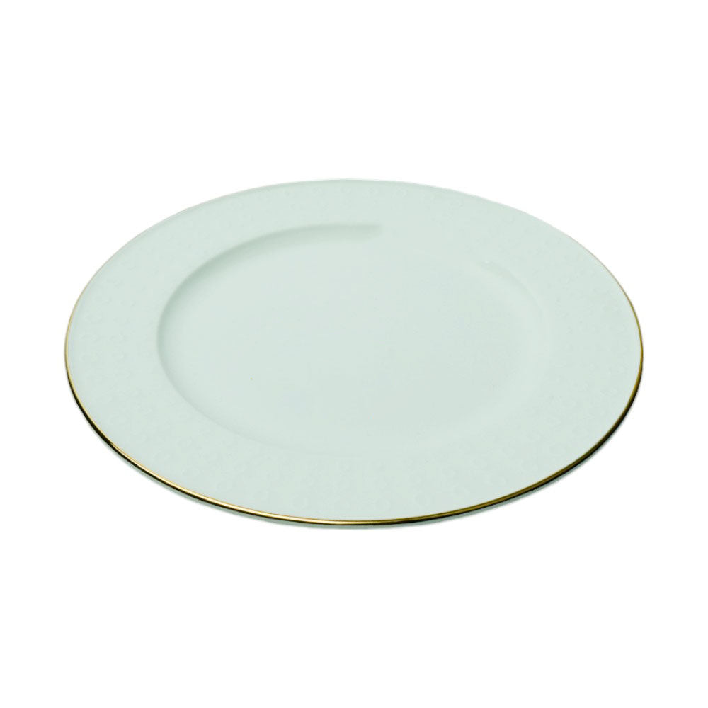 PLATE QUARTER WHITE PORCELAIN CIRCLE EMBOSSED 8.5INCH IR