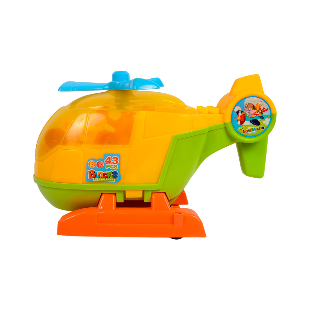 HJ3813A PLAY & LEARN BLOCKS IN HELICOPTER 43PC D