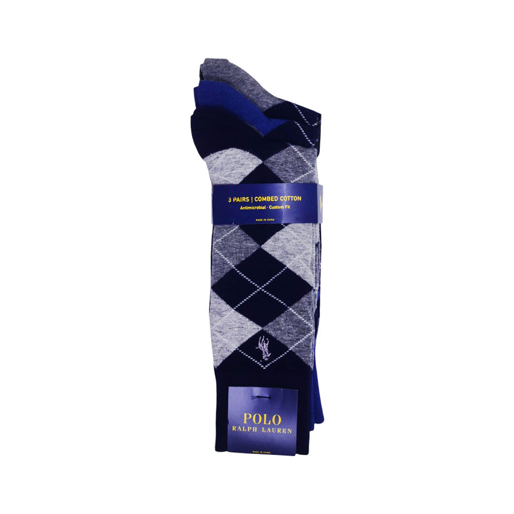 POLO MEN D-SOCKS P-3 8091PK NVY /GRY (IR)